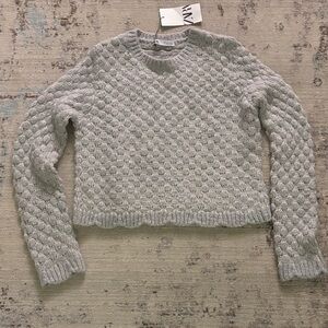 Zara Textured Light Gray Sweater New with tags